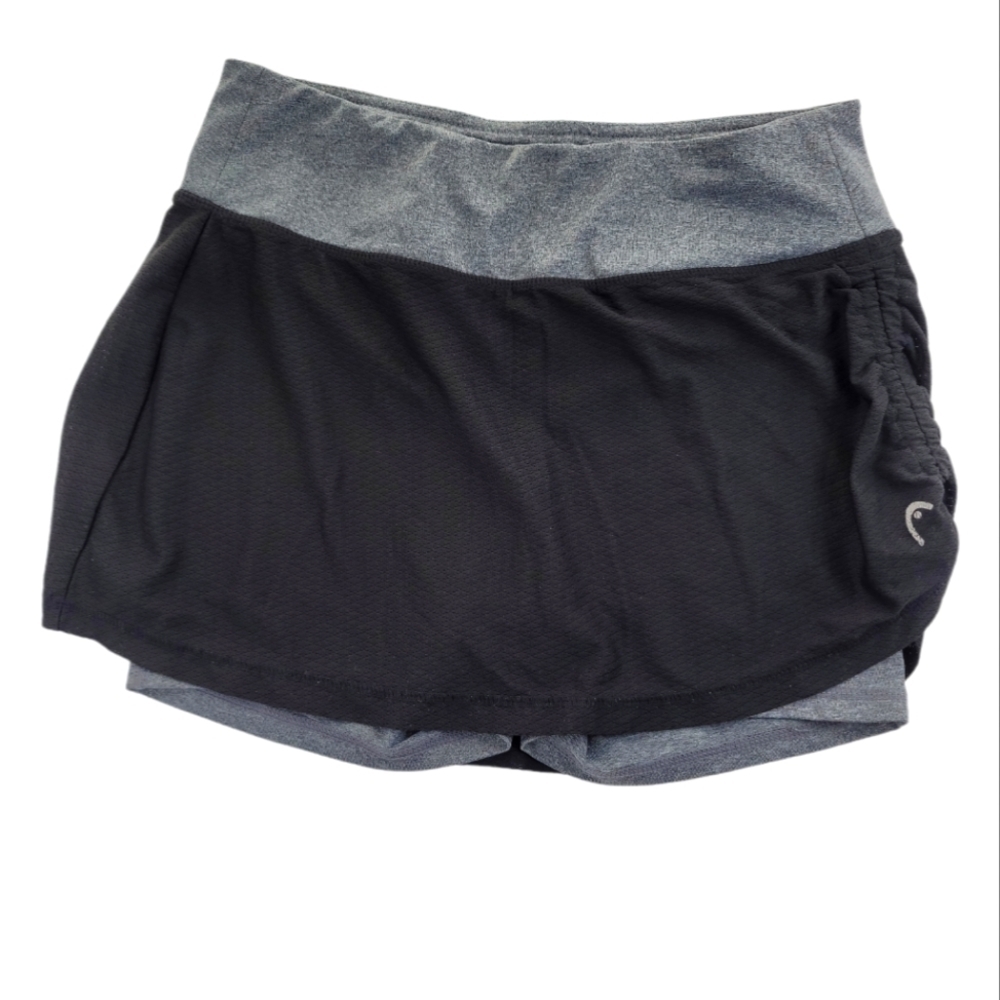 HEAD Active Tennis/Running/Workout Black and Gray Skorts